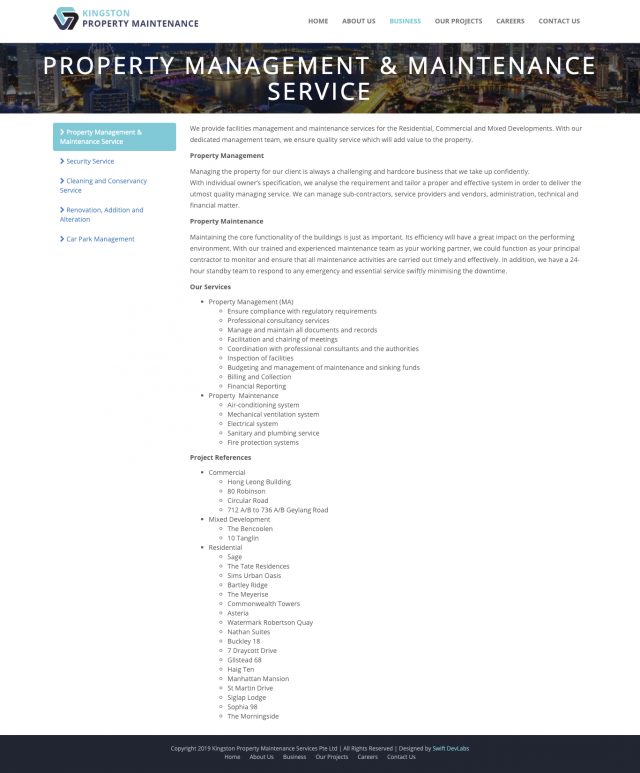 Kingston Property Maintenance Services Pte Ltd Portfolio Screenshot 3
