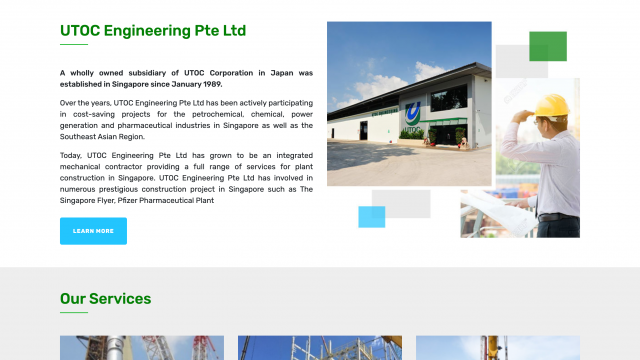 UTOC Engineering Pte Ltd Portfolio Screenshot 2