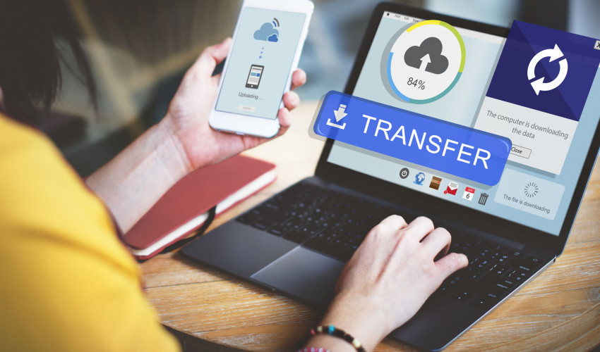 Woman Transferring File