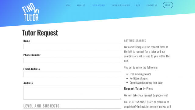 Find My Tutor Portfolio Screenshot 2
