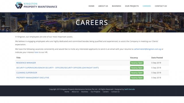 Kingston Property Maintenance Services Pte Ltd Portfolio Screenshot 2