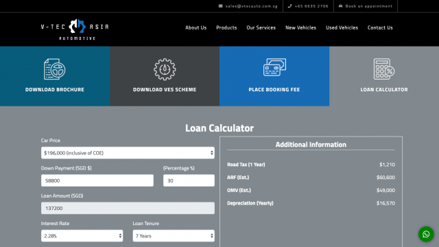 V-Tec Asia Automotive Portfolio Screenshot 4
