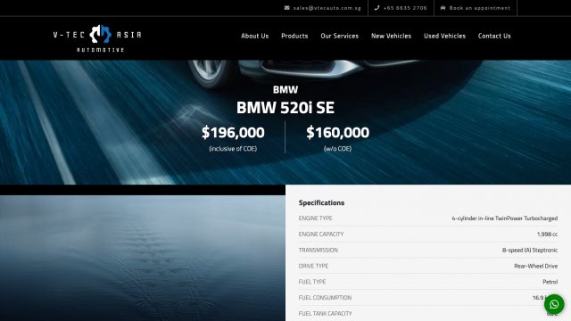 V-Tec Asia Automotive Portfolio Screenshot 5